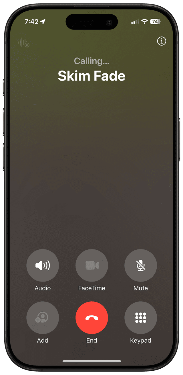 AI phone assistant interface showing active call with booking options